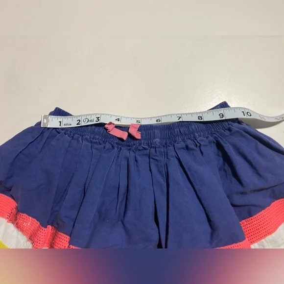 Mini Boden Blue Rainbow Sequined Gathered Skirt Elastic Waist Drawcord Size 5-6 - Picture 9 of 11